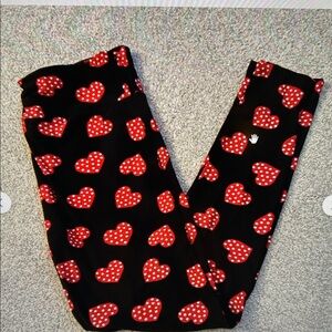 LuLaRoe Black and Red Heart Leggings Tall & Curvy